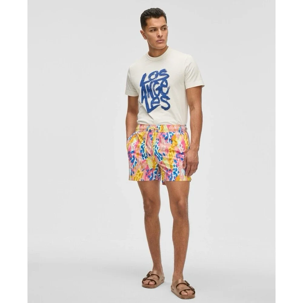 Mode of One Men's Fashion Animal Regular-Fit Printed Swim Trunks - Small